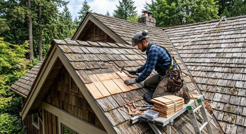 Cedar Shake Roof Repair in Doylestown, PA