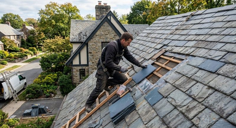 Slate Shingles Repair in Broomall, PA